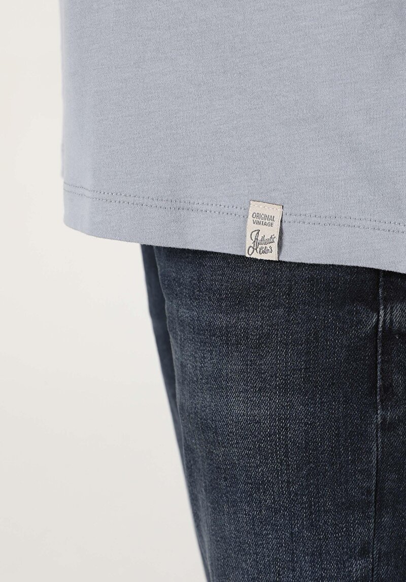 Afișați detalii pentru Tricou Cu Maneca Scurta De Barbati Albastru Regular Fit  Cl1066598