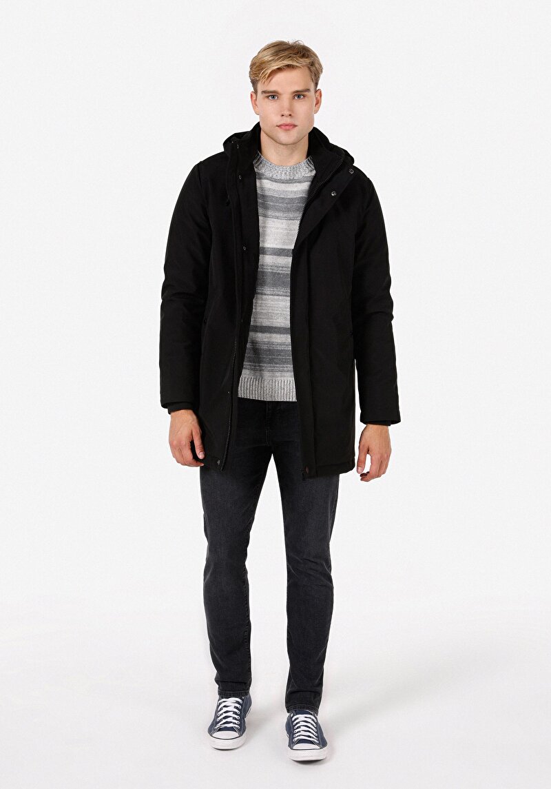 Imagine a Palton De Barbati Negru Regular Fit Cl1070644