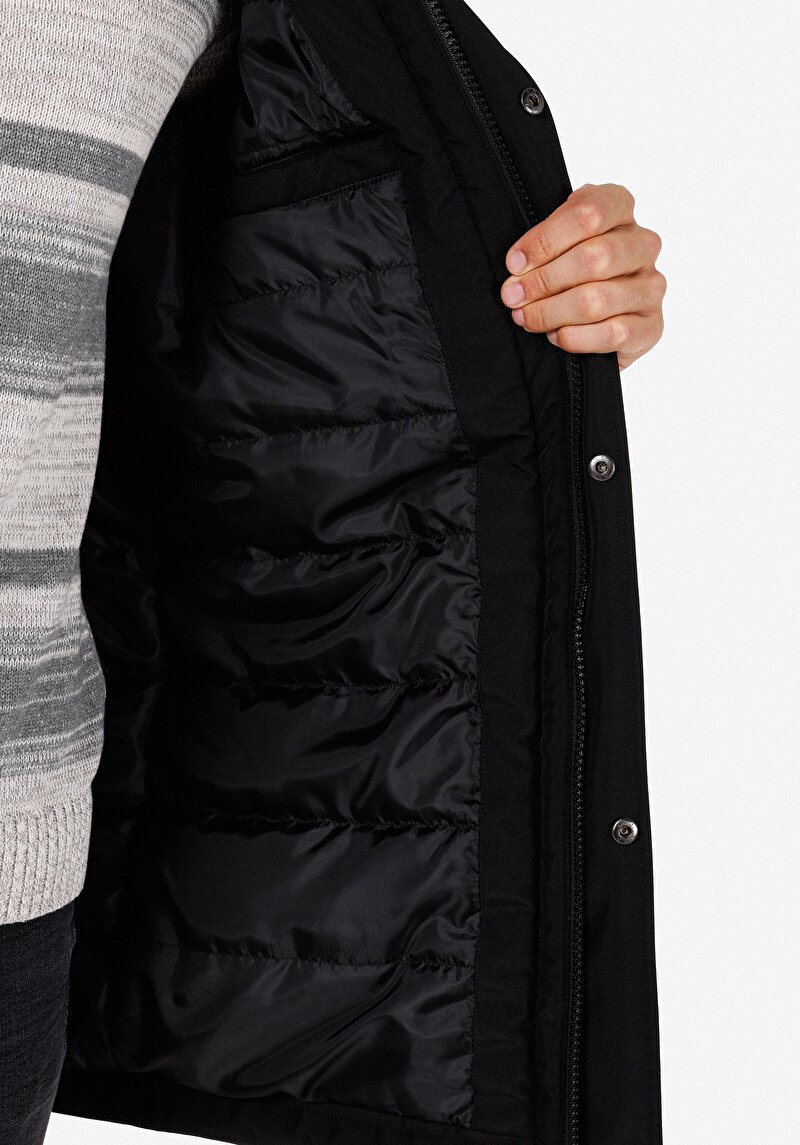 Afișați detalii pentru Palton De Barbati Negru Regular Fit  Cl1070644