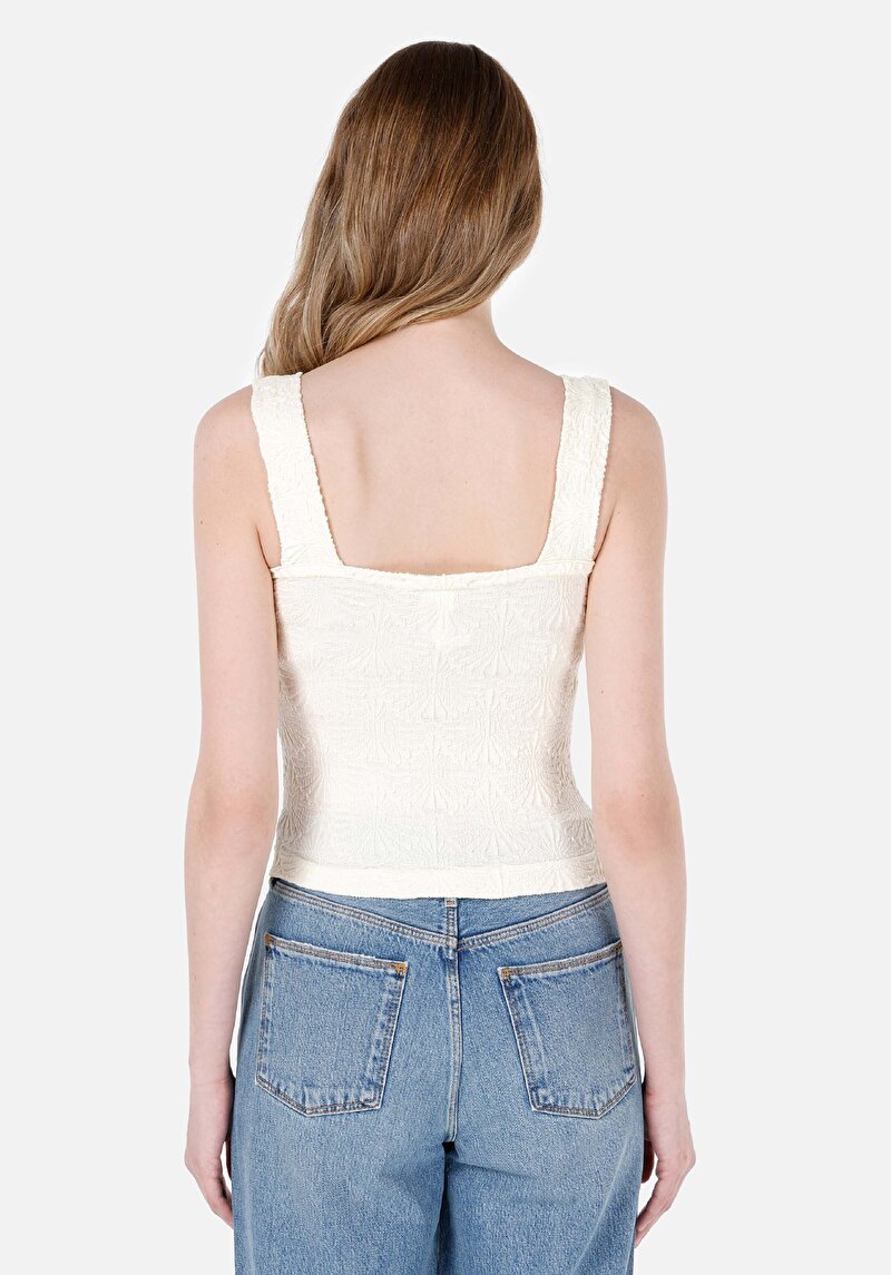 Imagine a Maiou Slim Fit Ecru Pentru Femei