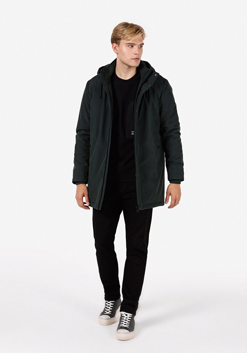 Afișați detalii pentru Palton Verde Pentru Bărbați Regular Fit