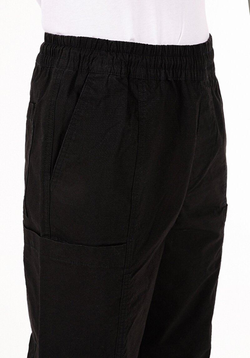 Afișați detalii pentru Pantaloni Negri Pentru Bărbați Cu Talie Medie Și Talie Lată