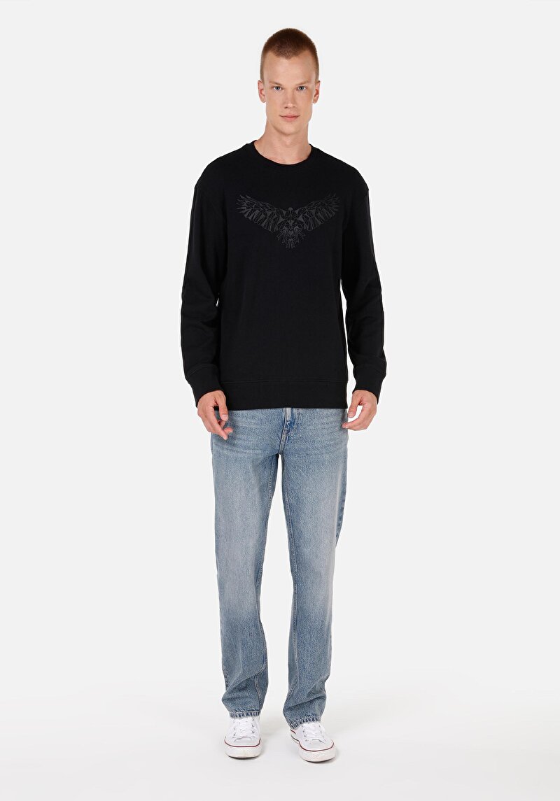 Afișați detalii pentru Hanorac / Bluza De Barbati Negru Comfort Fit 100% Bumbac Cl1070653