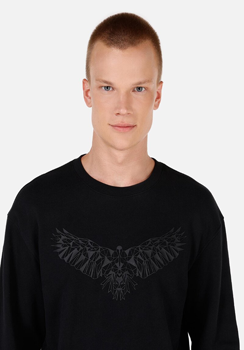 Afișați detalii pentru Hanorac / Bluza De Barbati Negru Comfort Fit 100% Bumbac Cl1070653