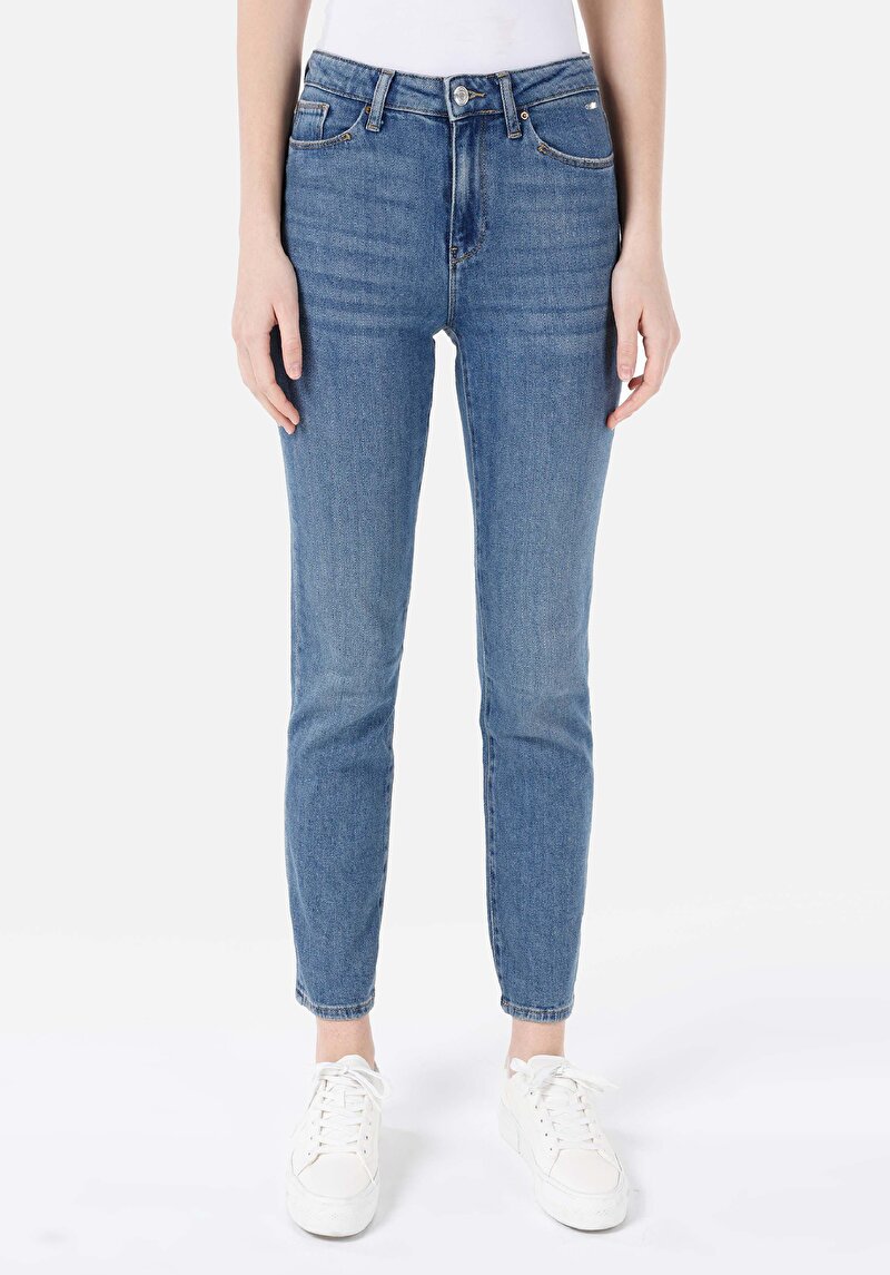 Imagine a Pantaloni De Dama Albastru Slim Fit 703 Carla Cl1068679