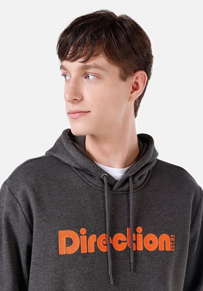 Imagine a Regular Fit Hanorac Antracit Pentru Bărbați