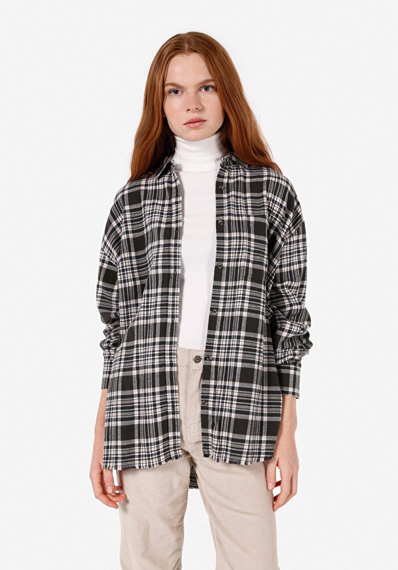 Imagine a Camasa Cu Maneca Lunga De Dama Antracit Relaxed Fit  Cl1071172