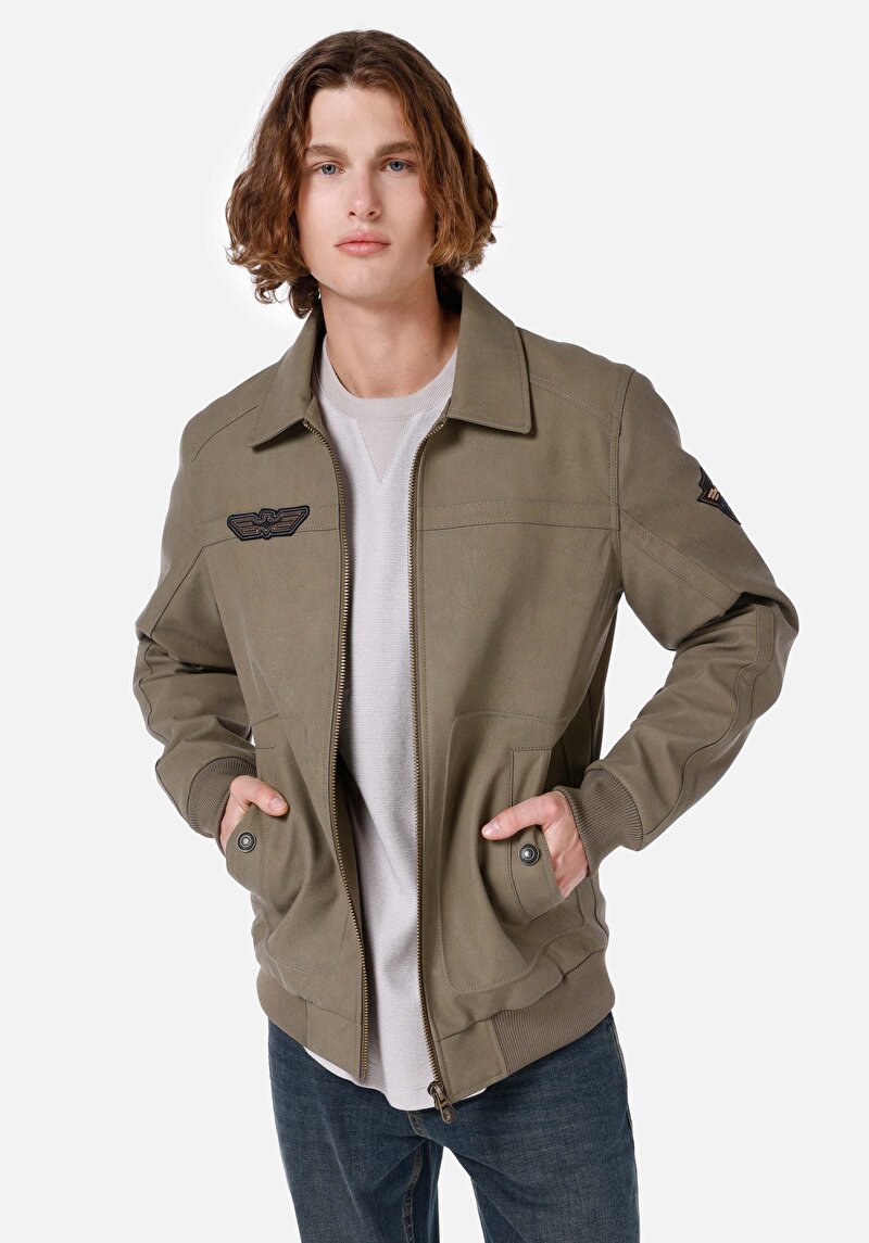 Imagine a Jacheta De Barbati Kaki Slim Fit  Cl1066707