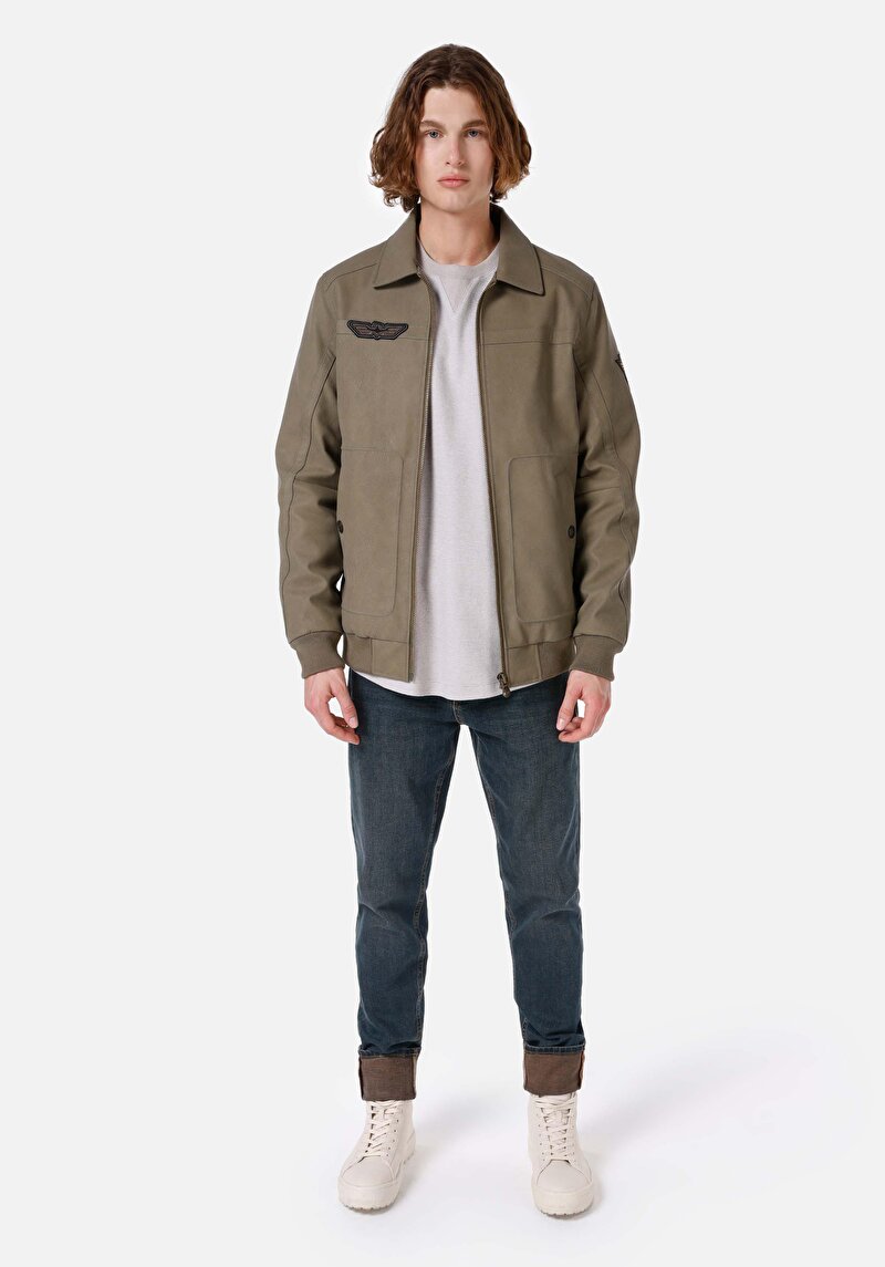 Afișați detalii pentru Jacheta De Barbati Kaki Slim Fit  Cl1066707