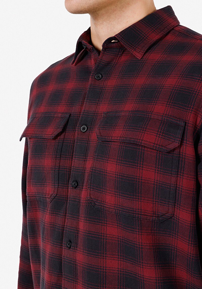 Imagine a Camasa Cu Maneca Lunga De Barbati Bordo Regular Fit Cl1071461