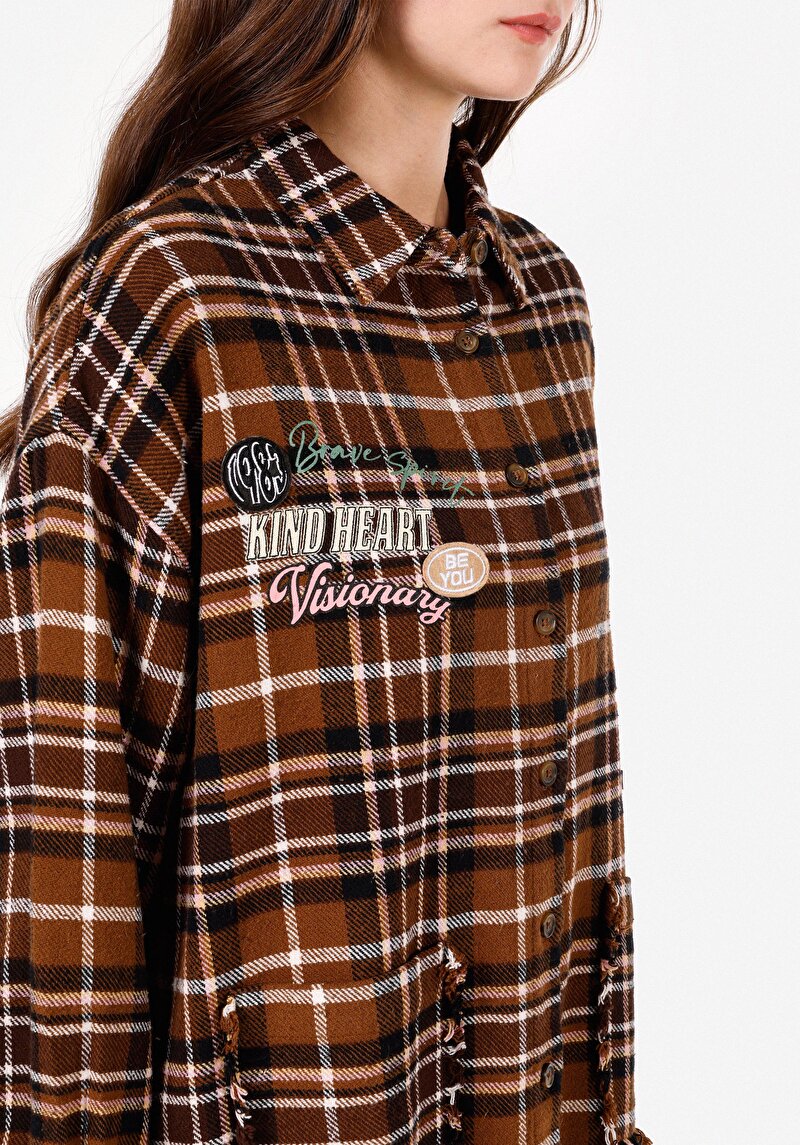 Afișați detalii pentru Cămașă Cu Croială Relaxată Cămașă Cu Mânecă Lungă Bej Pentru Femei