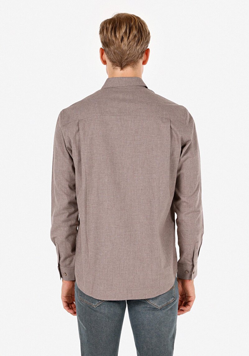 Imagine a Camasa Cu Maneca Lunga De Barbati Maro Regular Fit Cl1071464