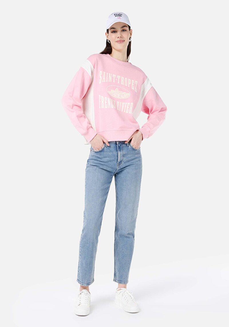 Imagine a Slim Fit Mid Waist Slim Leg Blugi İndigo Pentru Femei