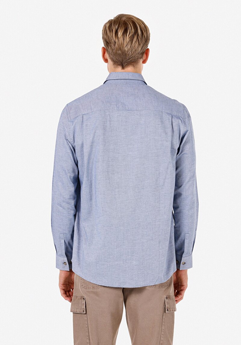Imagine a Camasa Cu Maneca Lunga De Barbati Albastru Deschis Regular Fit Cl1071464