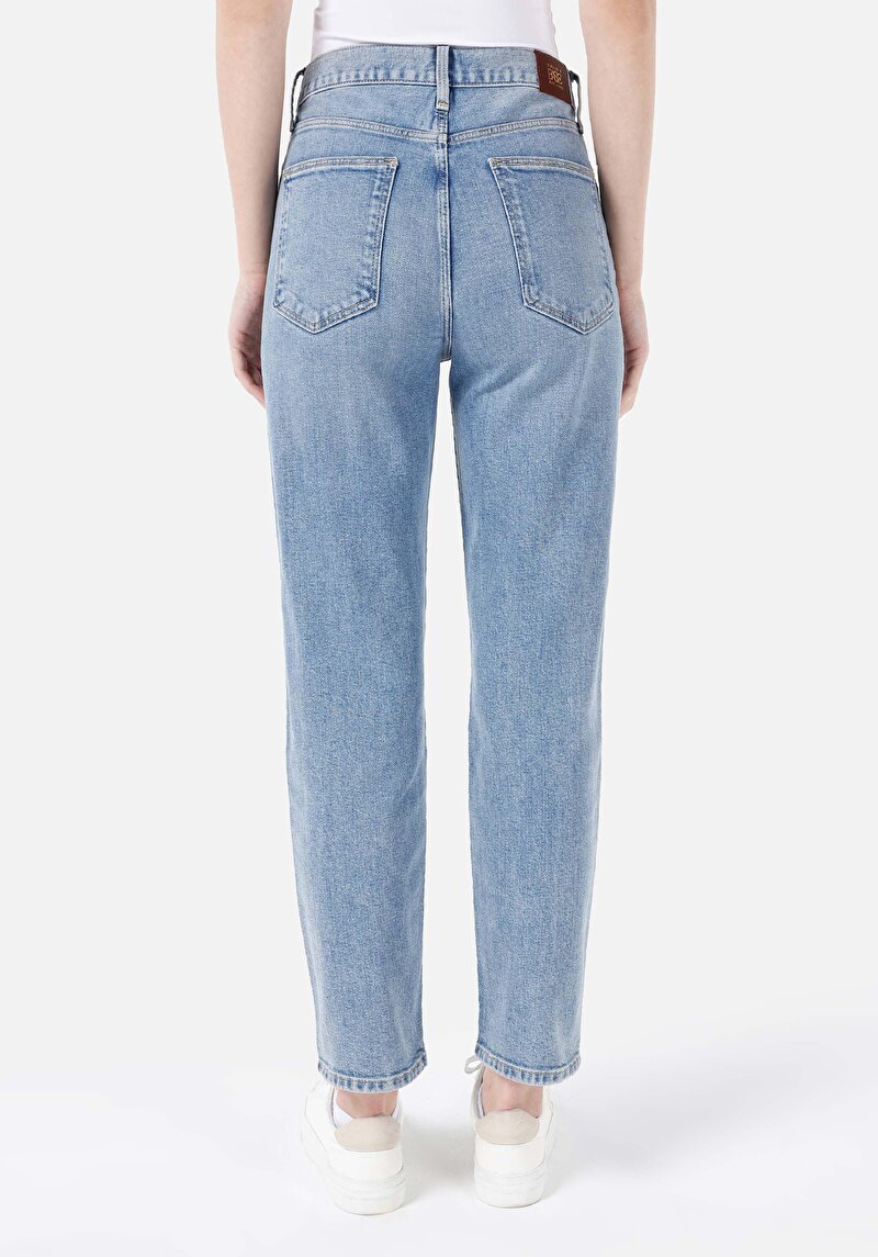 Imagine a Slim Fit Mid Waist Slim Leg Blugi İndigo Pentru Femei