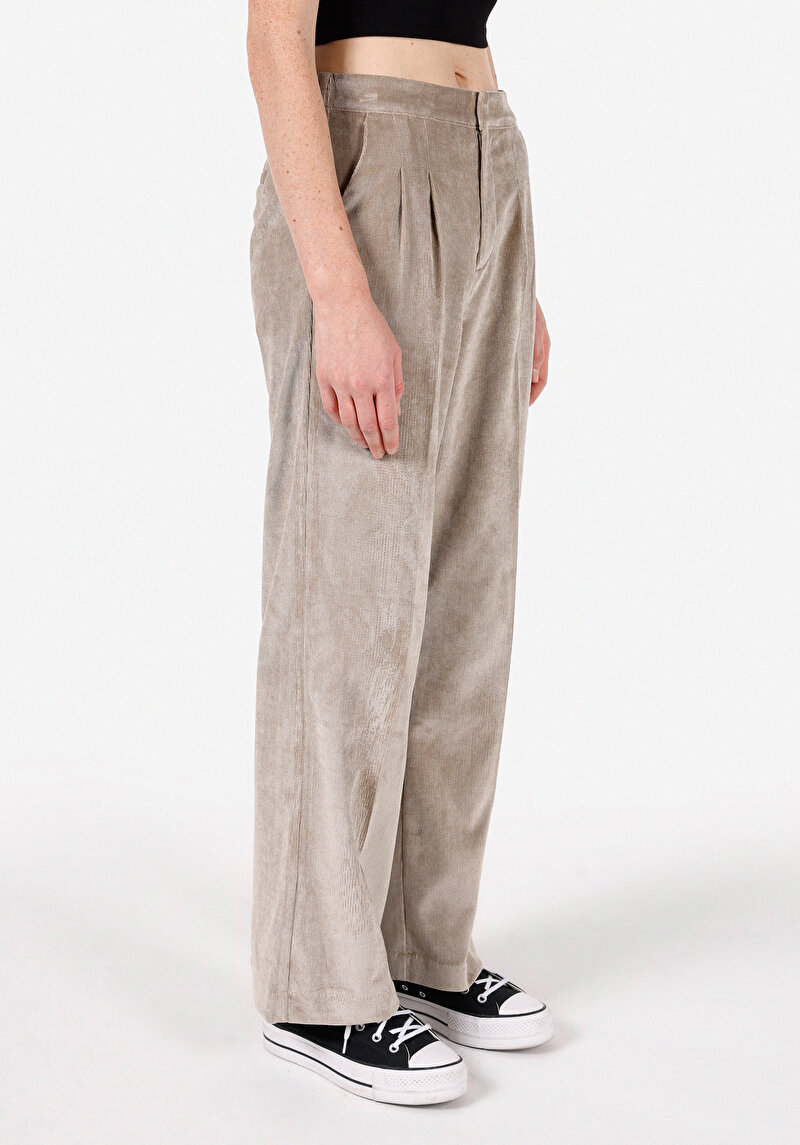 Afișați detalii pentru Regular Fit Talie Ascendentă Picior Larg Pantaloni Albastru Închis Pentru Femei