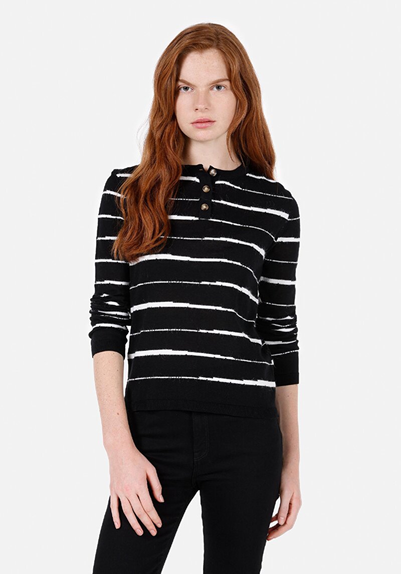 Imagine a Pulover De Dama Negru Slim Fit  Cl1072527