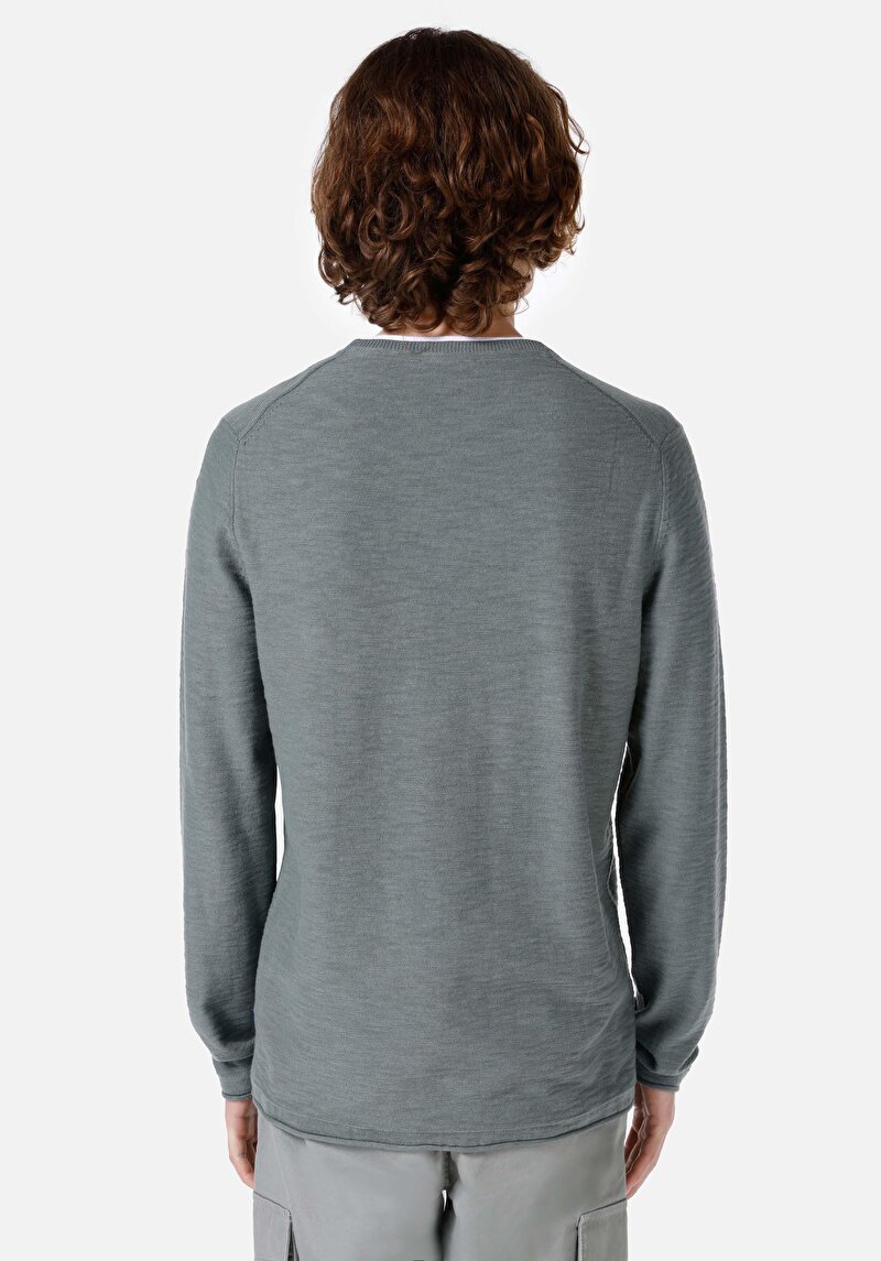 Imagine a Pulover Verde Pentru Bărbați Cu Gât Rotund Regular Fit