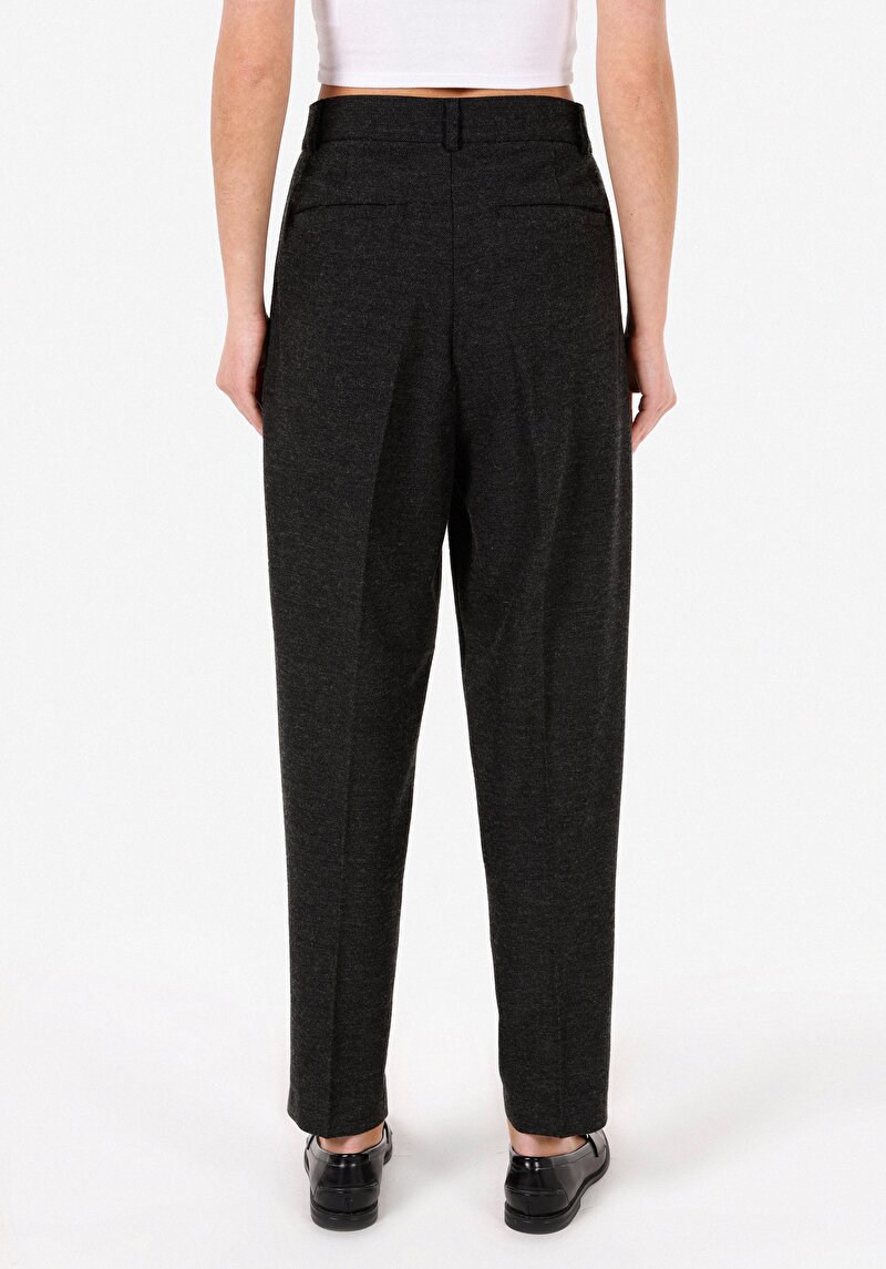 Imagine a Regular Fit Talie Înaltă Picior Drept Pantaloni Antracit Pentru Femei