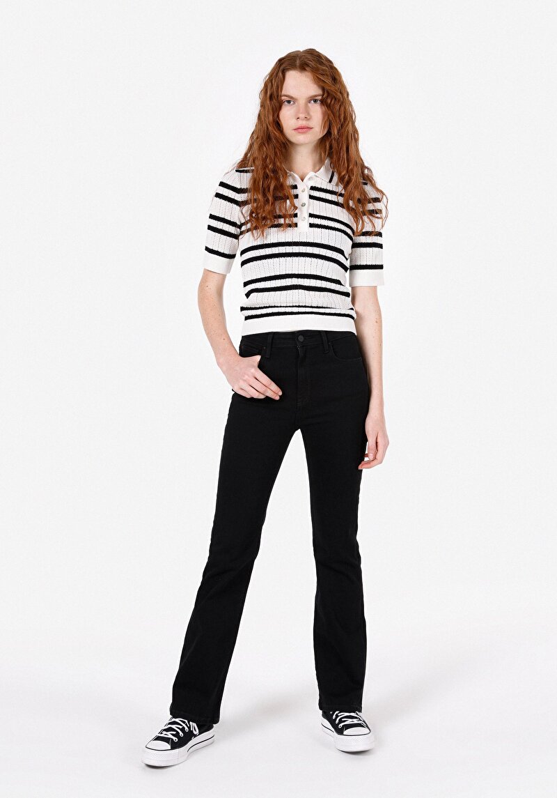 Imagine a Pulover Cu Mâneci Scurte De Dama Alb Slim Fit Cl1072528