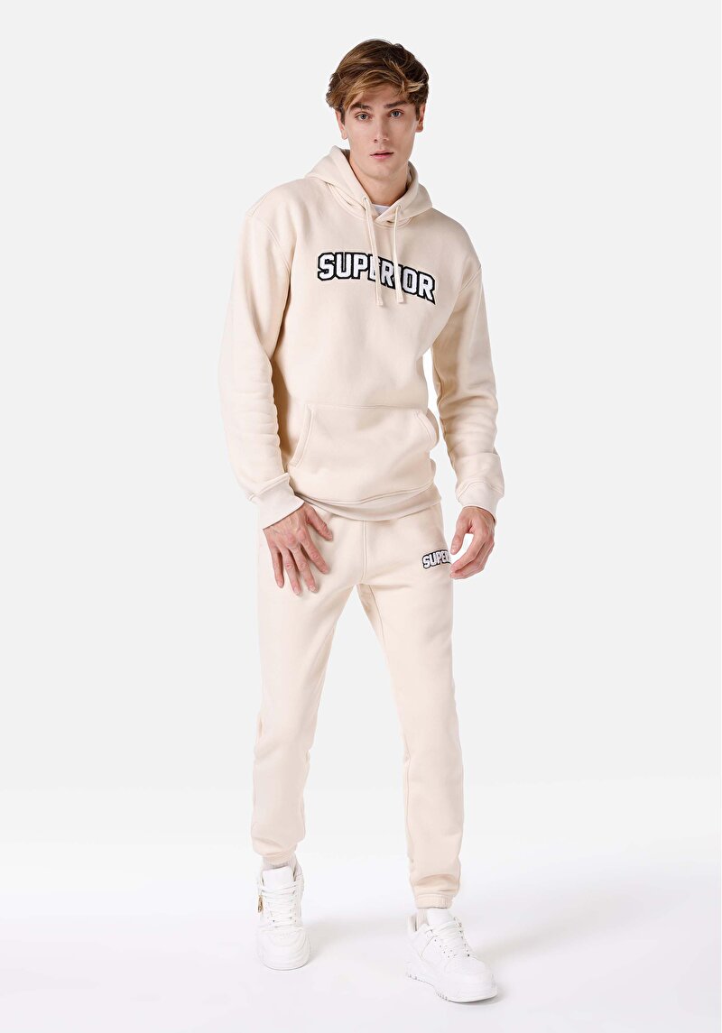 Imagine a Regular Fit Mid Waist Pantaloni De Trening Bej Pentru Bărbați