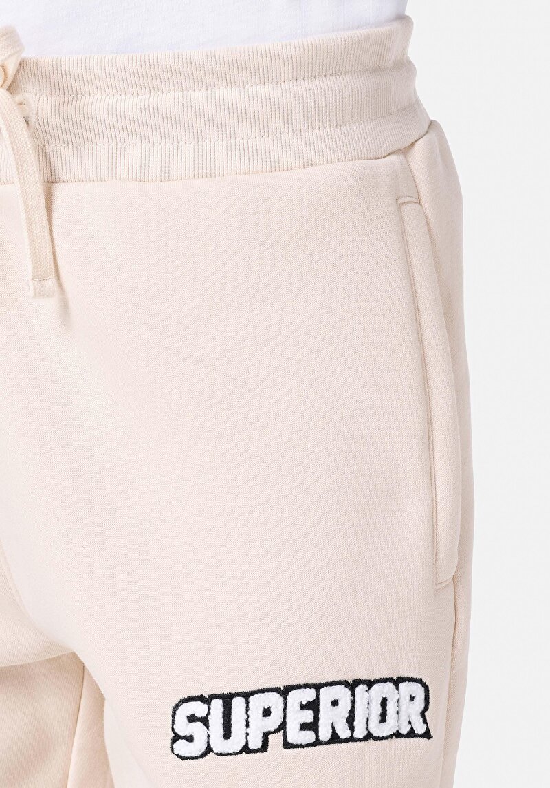 Afișați detalii pentru Regular Fit Mid Waist Pantaloni De Trening Bej Pentru Bărbați