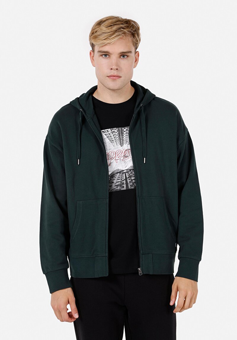 Imagine a Hanorac / Bluza De Barbati Verde Oversize Fit Cl1070807