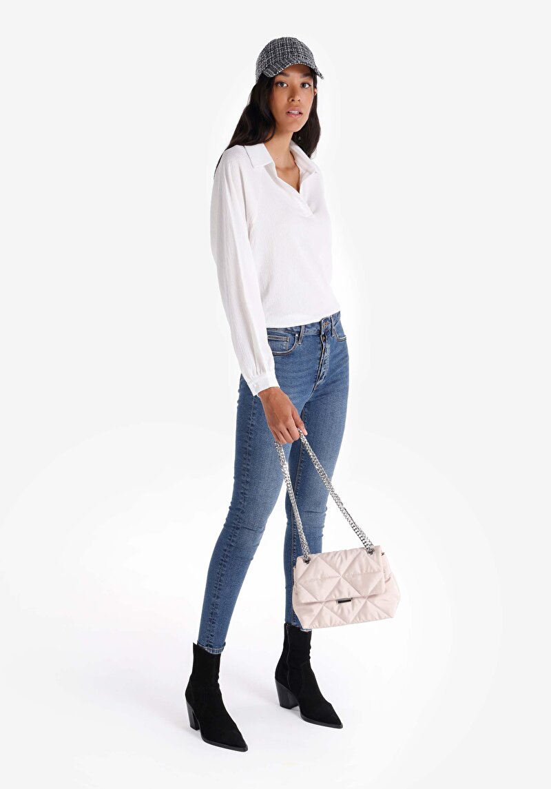 Afișați detalii pentru Skinny Fit Mid Waist Narrow Leg Blugi İndigo Pentru Femei