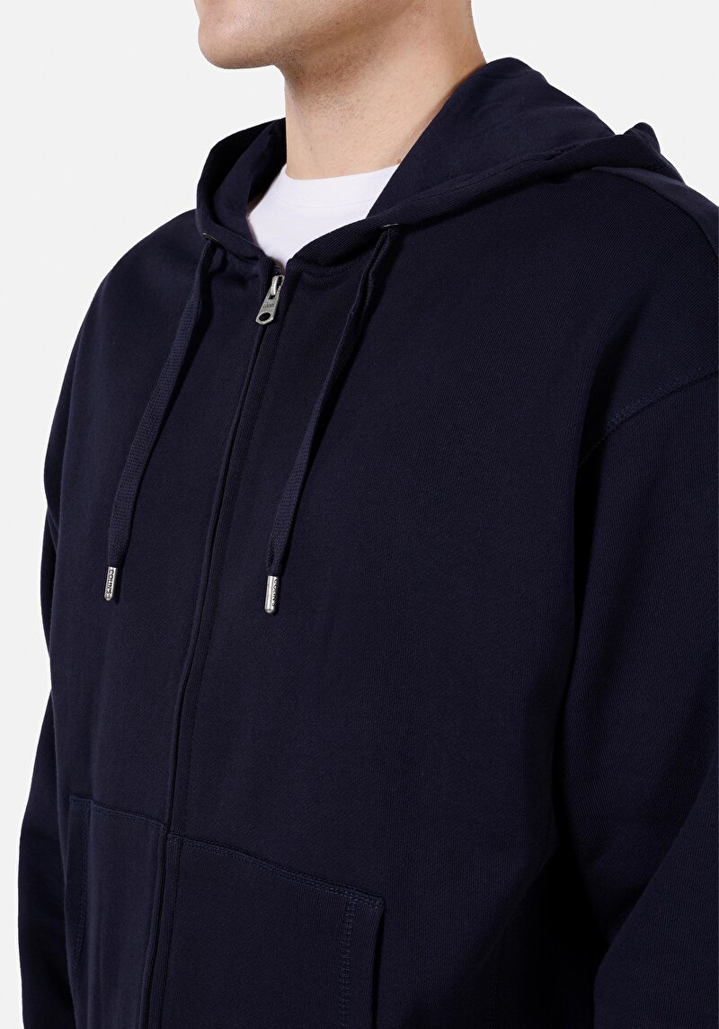 Afișați detalii pentru Hanorac / Bluza De Barbati Albastru Marin Oversize Fit  Cl1070807