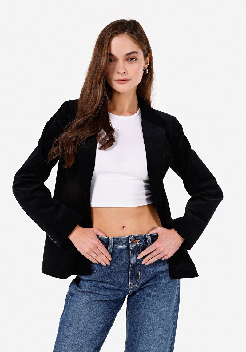 Imagine a Jachetă Regular Fit Bleumarin Pentru Femei