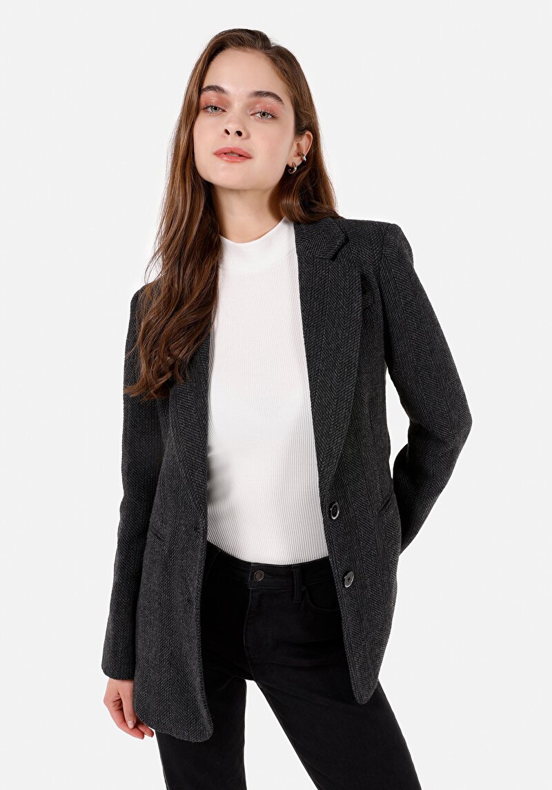 Imagine a Jachetă Gri Pentru Femei Regular Fit