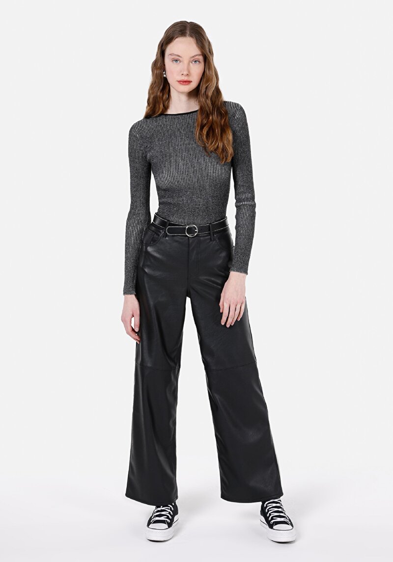 Imagine a Pulover De Dama Negru Slim Fit Cl1072533