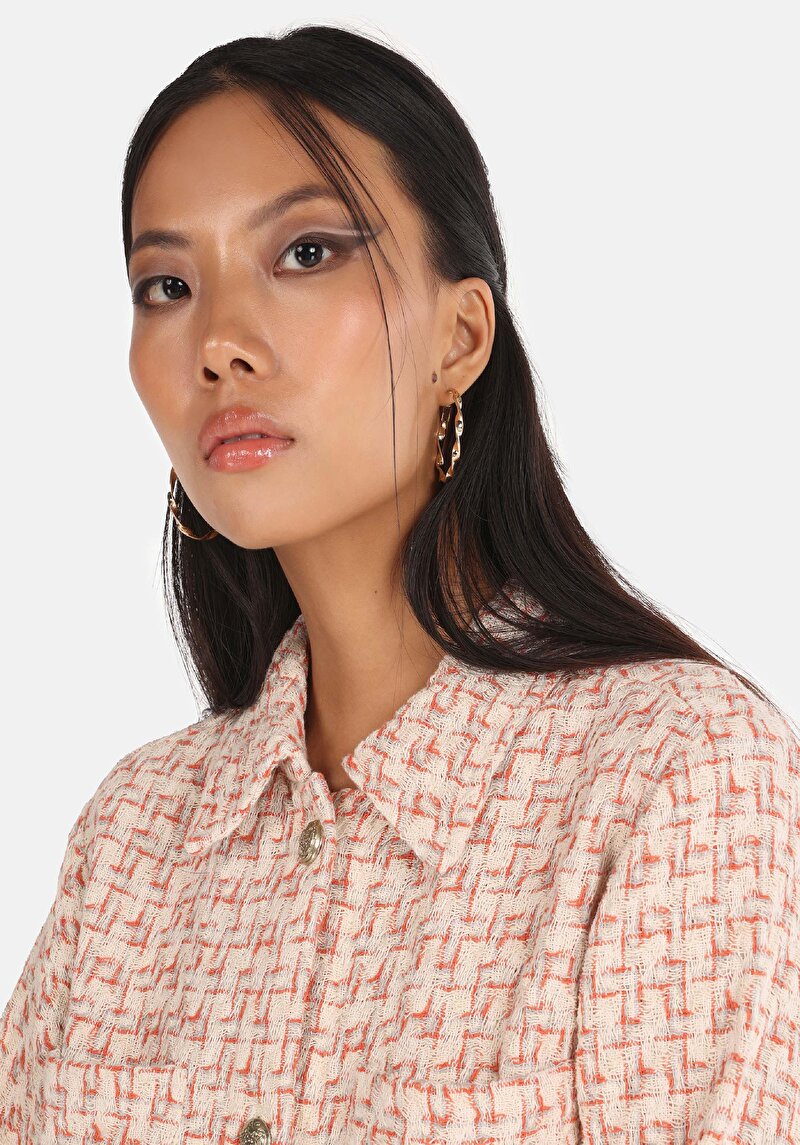 Afișați detalii pentru Regular Fit Cămașă Gât Drept Cămașă Maro Manșon Lung Pentru Femei