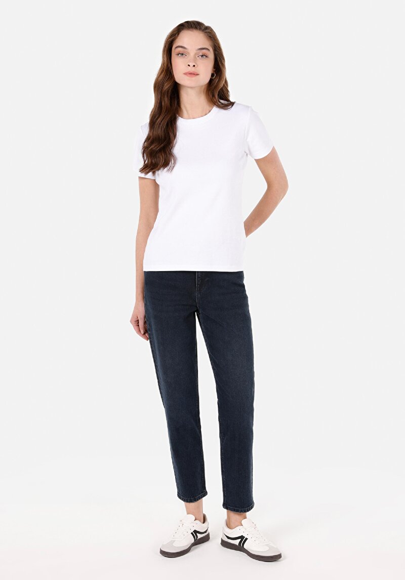 Imagine a Mom Fit Slim Leg Blugi İndigo Închis Pentru Femei