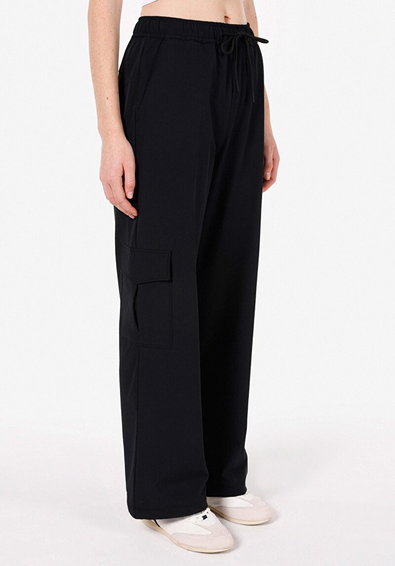 Imagine a Regular Fit Talie Joasă Pantaloni Negri Pentru Femei