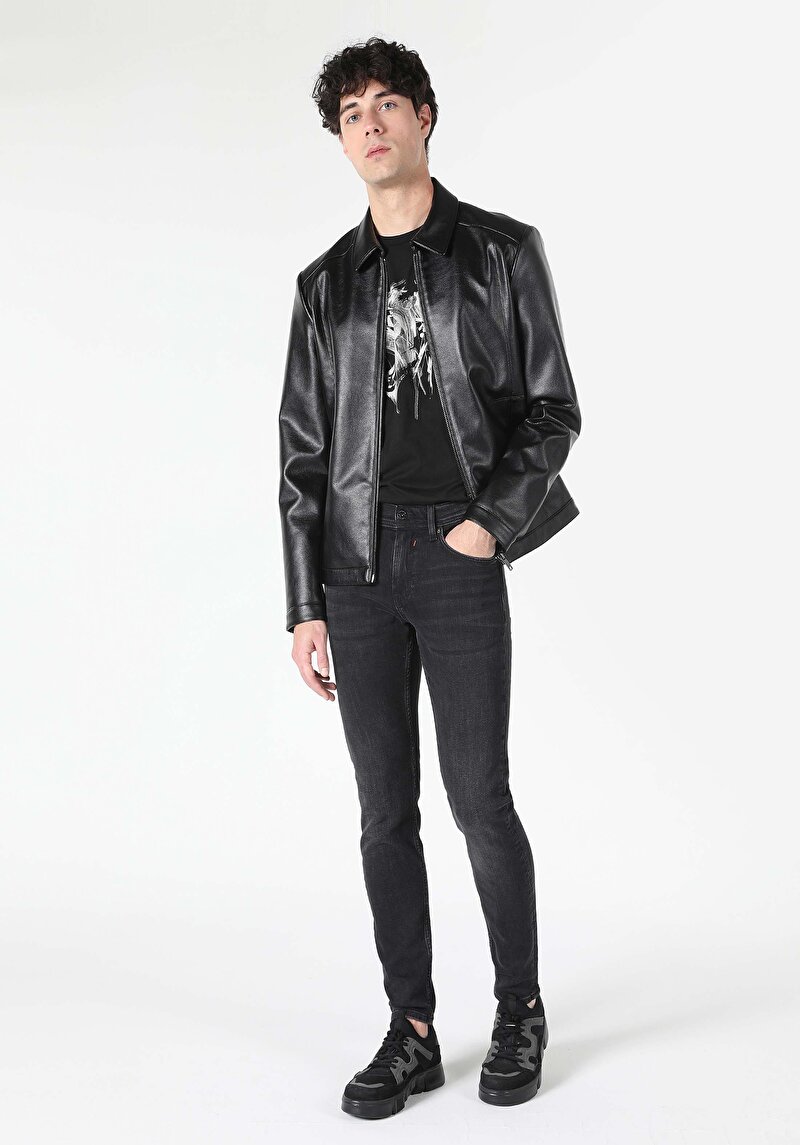 Imagine a Pantaloni De Barbati Negru Skinny Fit 040 Alex Cl1062299