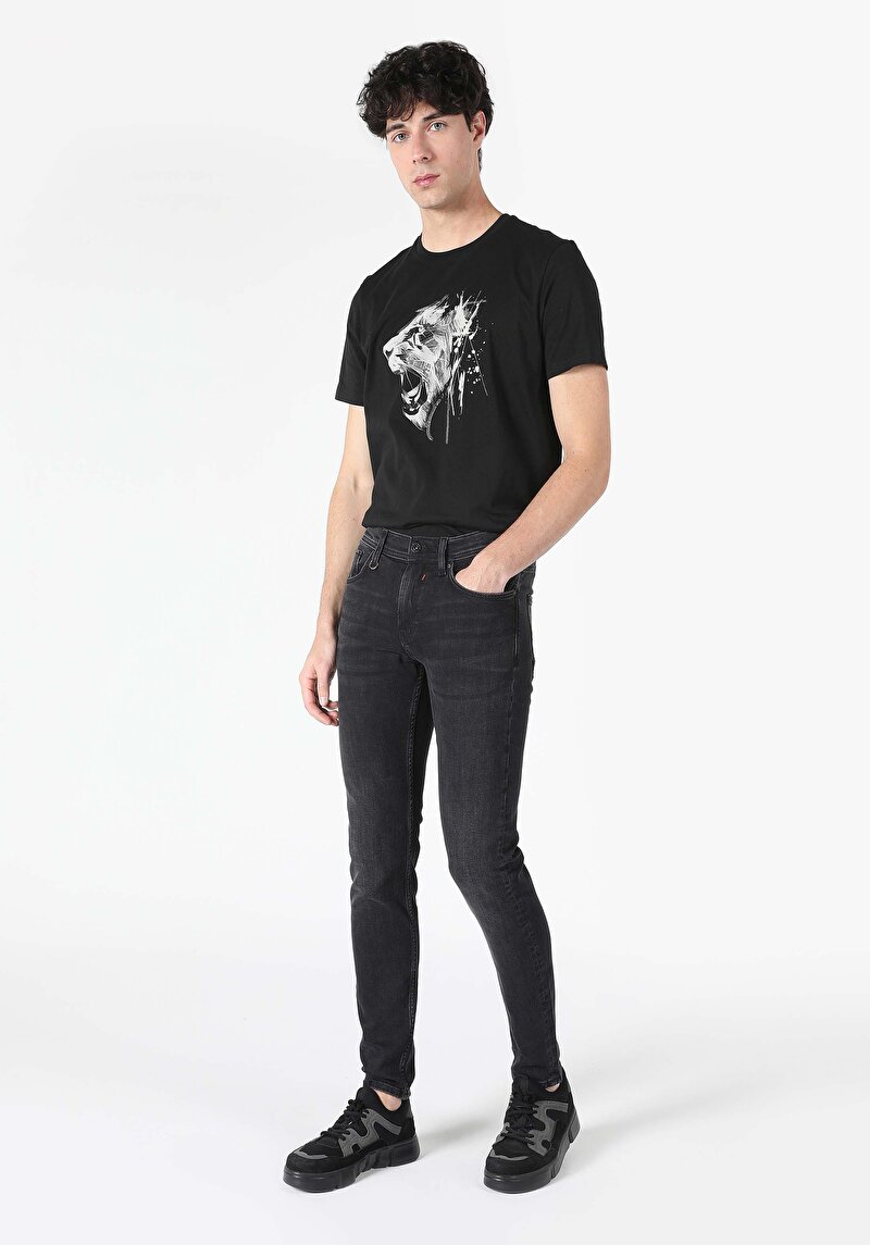 Afișați detalii pentru Pantaloni De Barbati Negru Skinny Fit 040 Alex Cl1062299