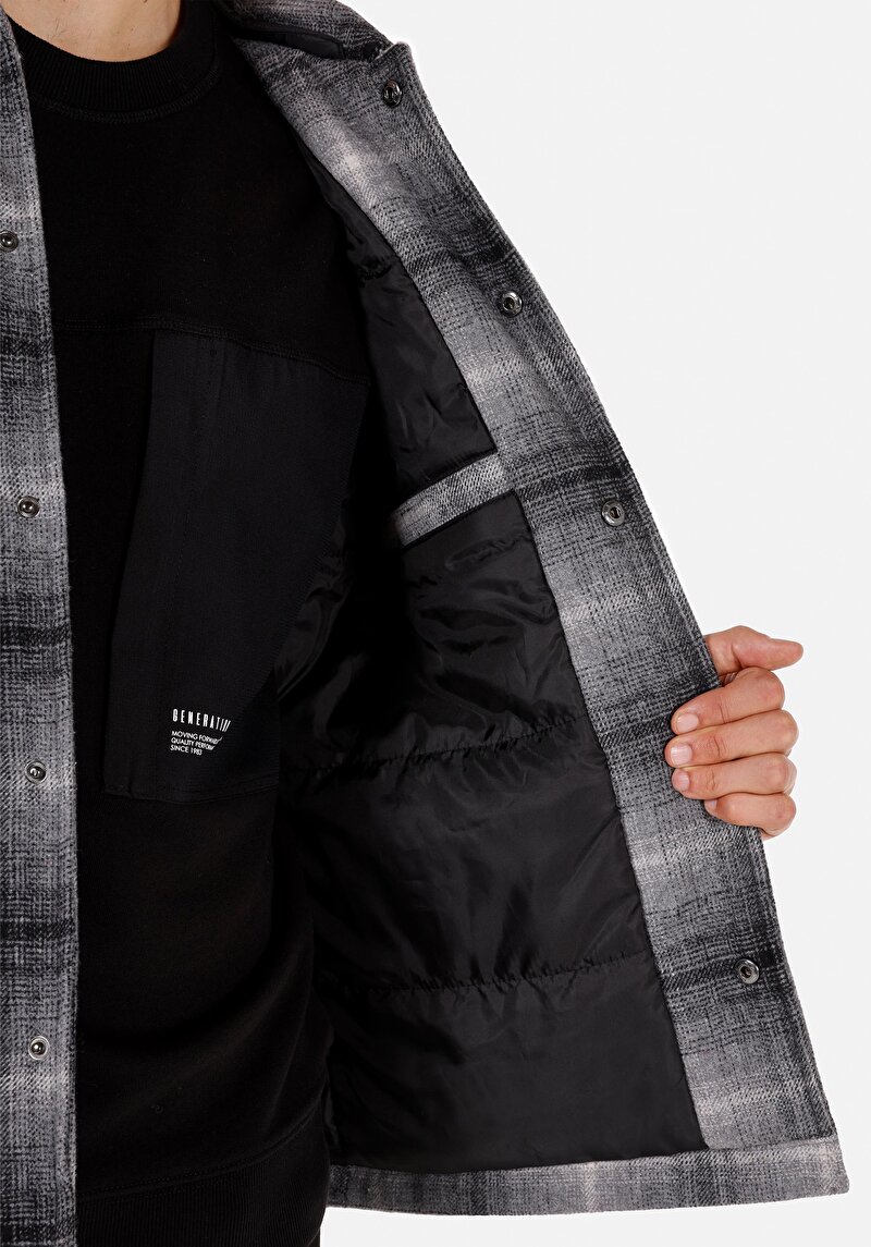 Afișați detalii pentru Palton Gri Pentru Bărbați Regular Fit