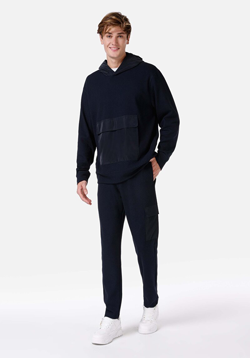 Afișați detalii pentru Regular Fit Talie Medie Pantaloni De Trening Bleumarin Pentru Bărbați