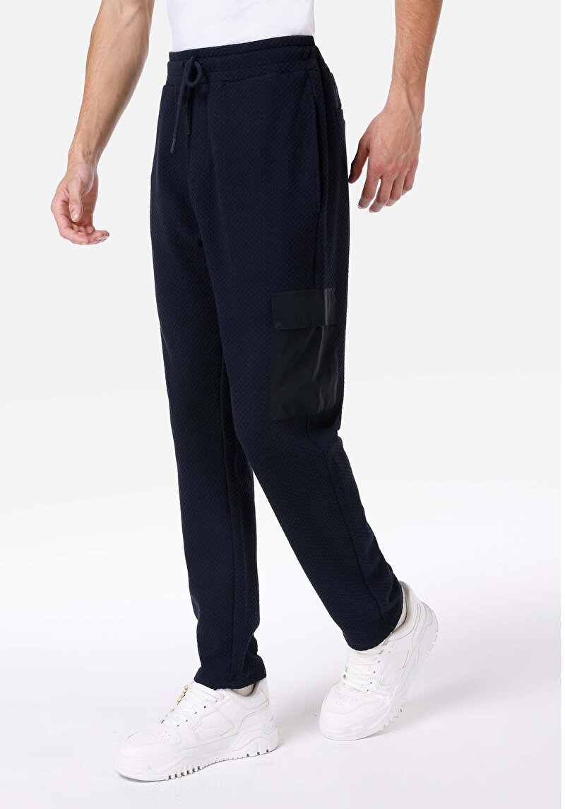 Afișați detalii pentru Regular Fit Talie Medie Pantaloni De Trening Bleumarin Pentru Bărbați