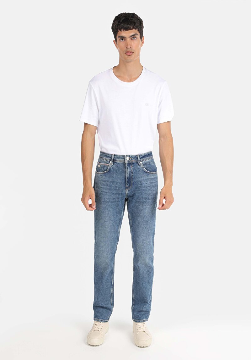 Imagine a Pantaloni De Barbati Albastru Regular Fit 045 David Cl1065331