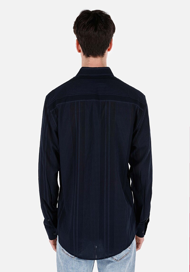 Afișați detalii pentru Camasa Cu Maneca Lunga De Barbati Albastru Marin Regular Fit  Cl1066930