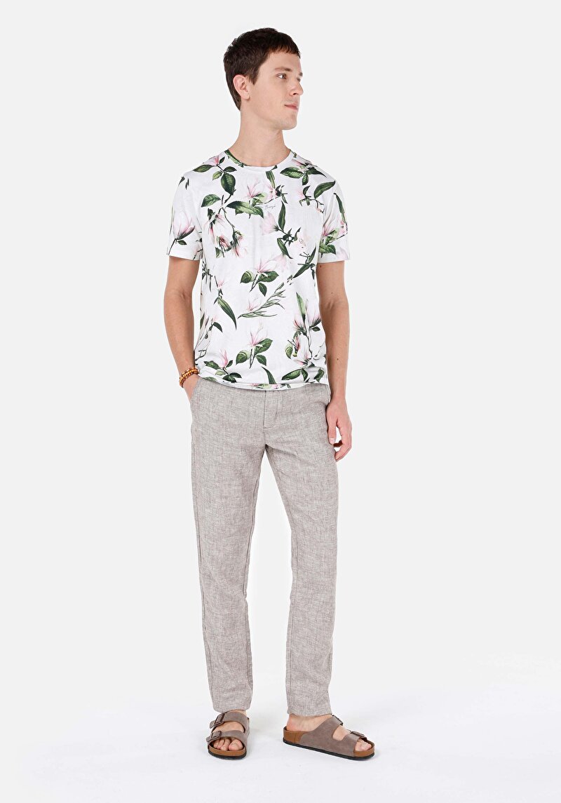 Imagine a Regular Fit Mid Waist Straight Leg Pantaloni Maro Pentru Bărbați