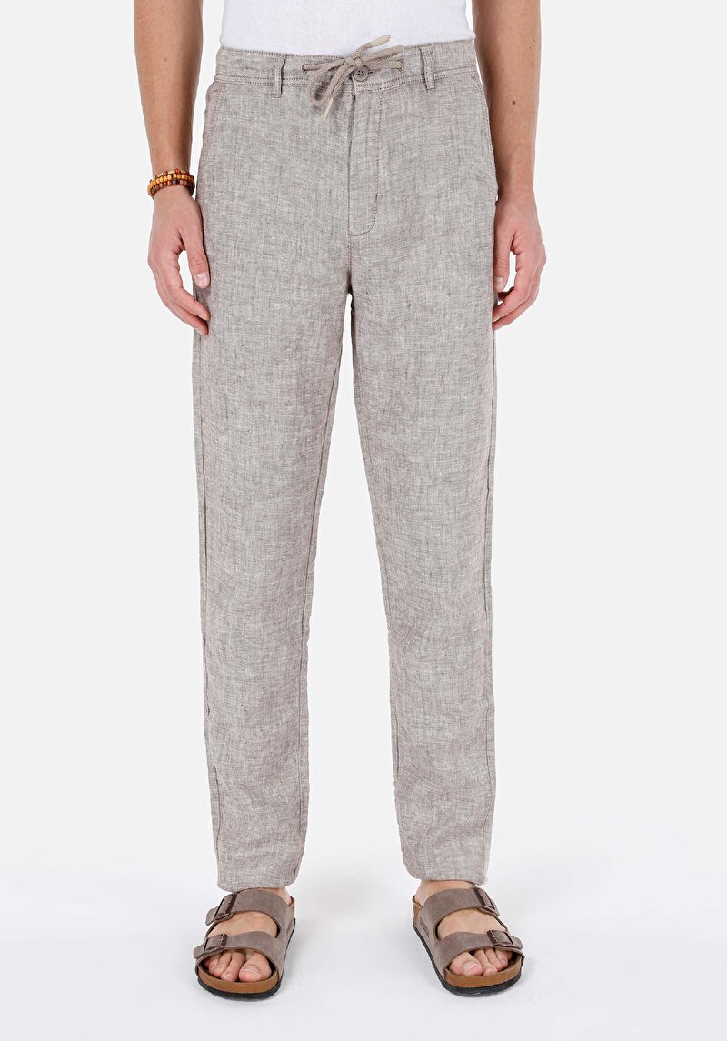 Imagine a Regular Fit Mid Waist Straight Leg Pantaloni Maro Pentru Bărbați