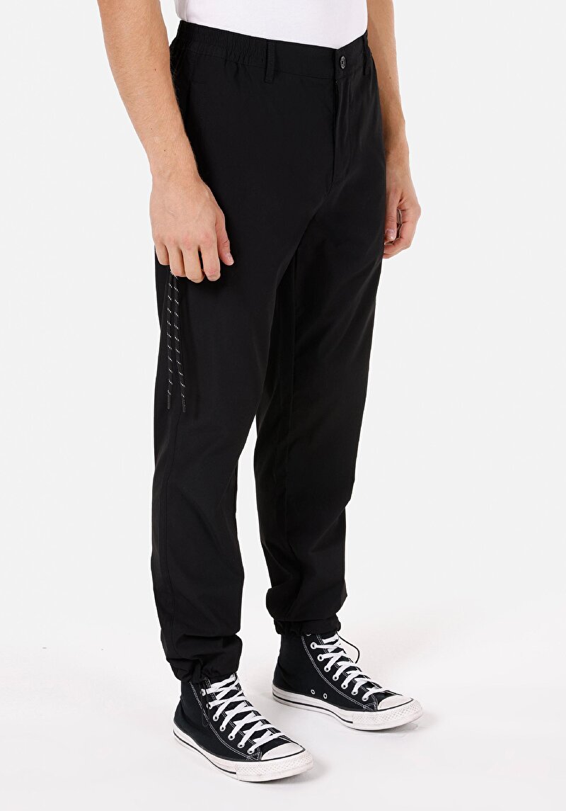 Imagine a Regular Fit Talie Medie Picior Drept Pantaloni Negri Pentru Bărbați