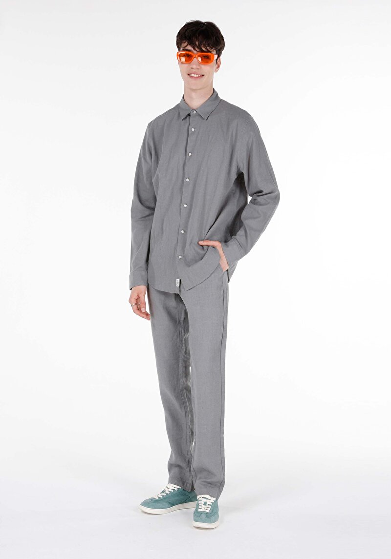 Imagine a Regular Fit Mid Waist Straight Leg Pantaloni Verzi Pentru Bărbați