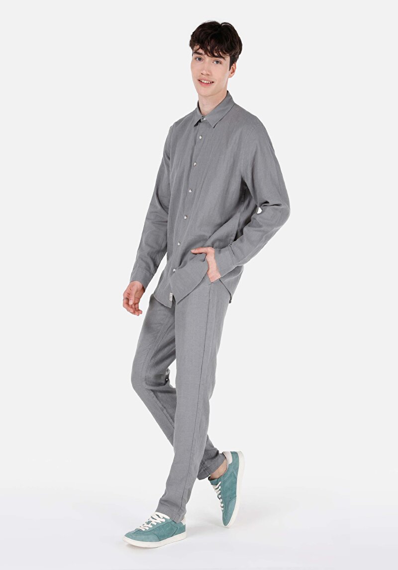 Imagine a Regular Fit Mid Waist Straight Leg Pantaloni Verzi Pentru Bărbați