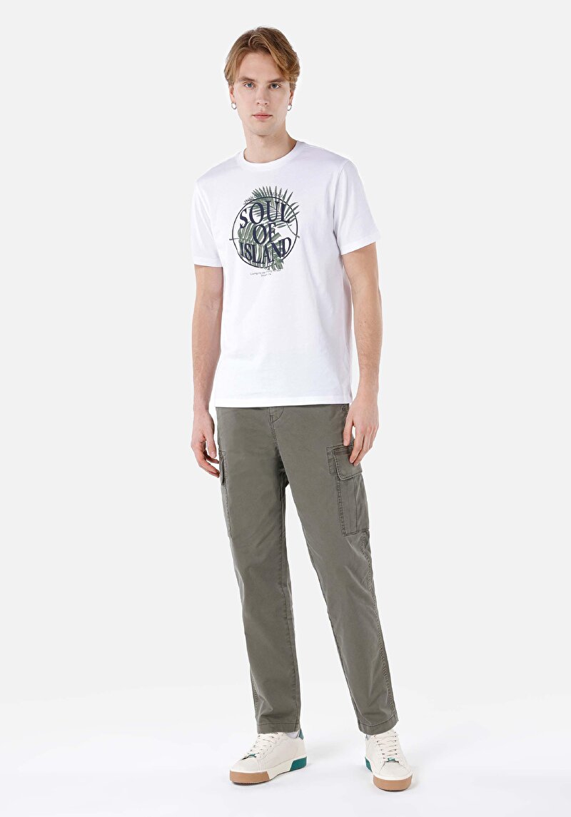 Imagine a Regular Fit Mid Waist Straight Leg Pantaloni Verzi Pentru Bărbați