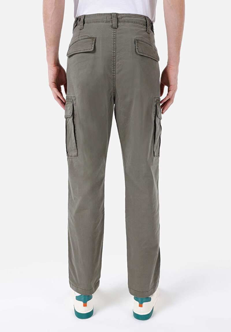 Imagine a Regular Fit Mid Waist Straight Leg Pantaloni Verzi Pentru Bărbați