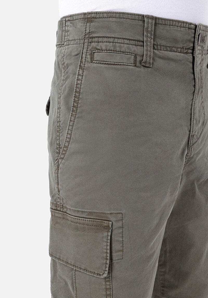 Afișați detalii pentru Regular Fit Mid Waist Straight Leg Pantaloni Verzi Pentru Bărbați